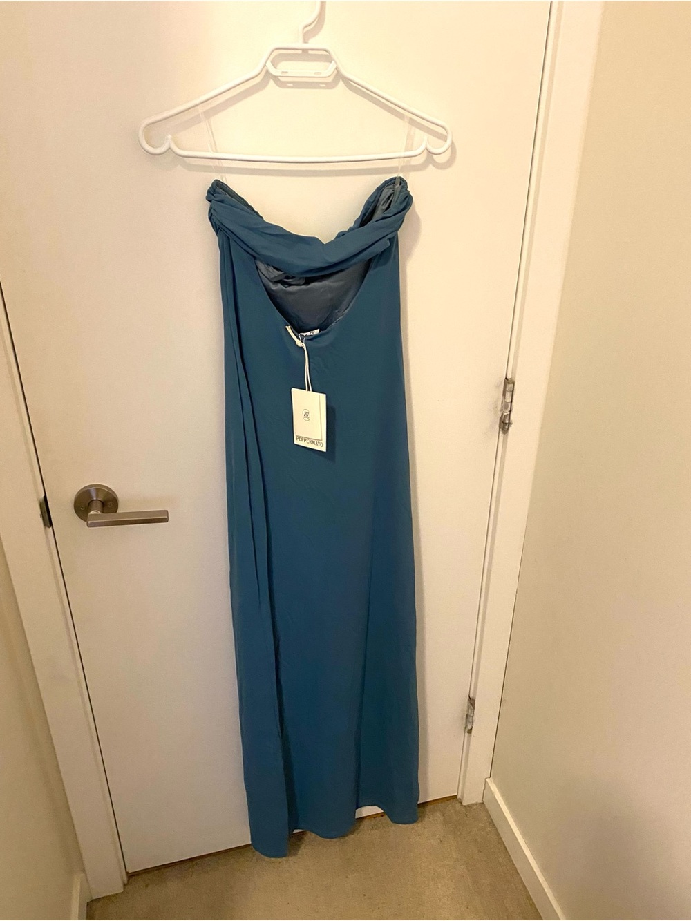 Beautiful blue strapless maxi dress European summer new with tag - Picture 7 of 7